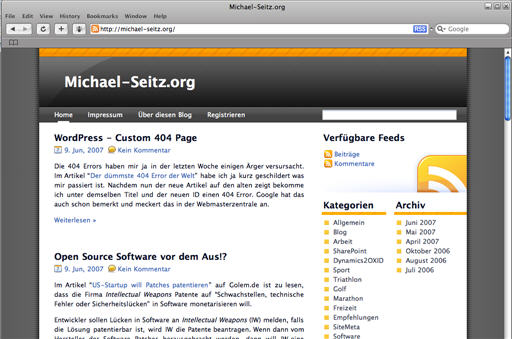 Michael-Seitz.org - Safari 3 Beta for Windows